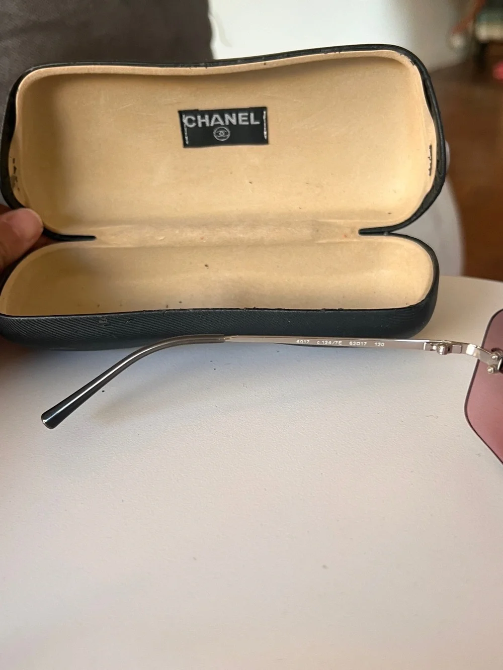 Vintage Chanel 4017 Rimless Pink Gradient Sunglasses C.124/7E Y2K CC Logo + Case